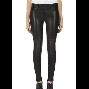 NWT J Brand Nicola black leather pants, Moto Style